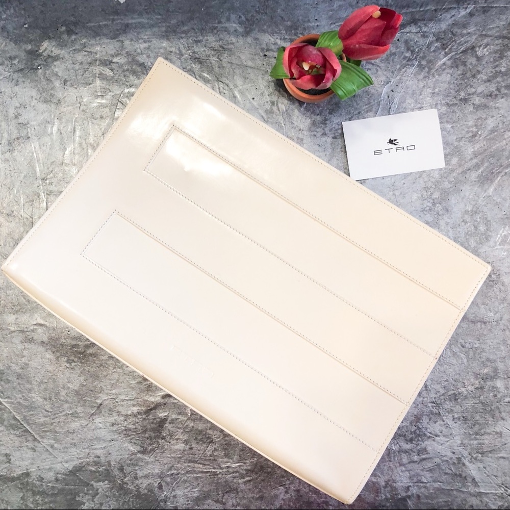 Etro Cream Oversized Clutch
